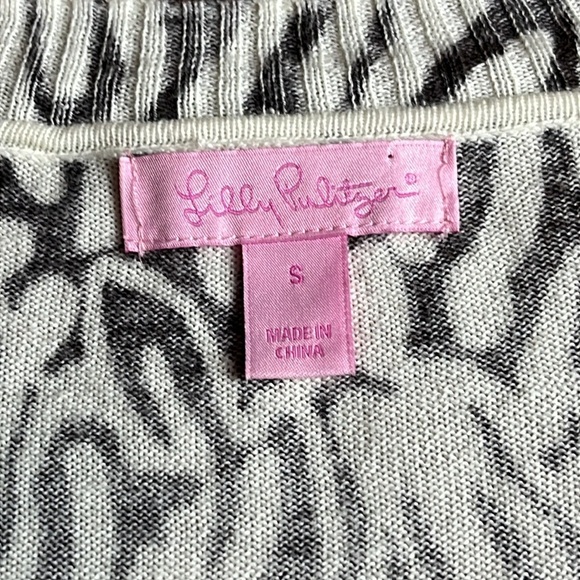 LILLY PULITZER Animal Print Cotton/Modal Blend Eleni Sweater- Small - Picture 4 of 11